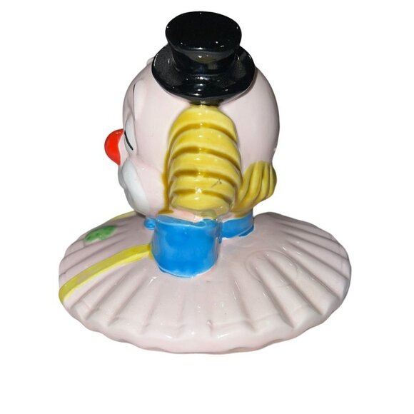 New Vintage‎ Cookie Jar Made in Japan Ceramic Clown Hat Bow Tie Ruffled Collar - Picture 8 of 14